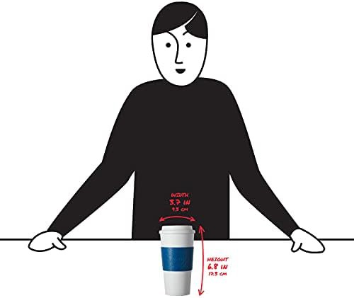 Blue double walled plastic travel mug — photo 3