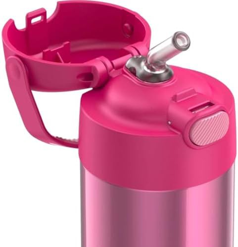 Pink stainless straw water bottle 12oz — photo 5