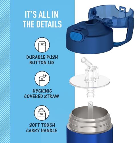Blue Funtainer straw bottle 12oz — photo 5