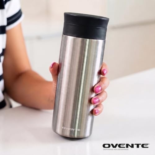 Silver Insulated Travel Mug with Tea Infuser — photo 3