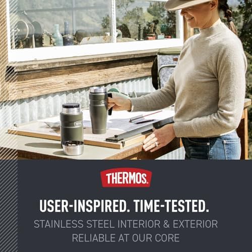 Matte steel King travel mug with handle 16oz — photo 5
