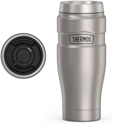 Matte steel vacuum insulated travel tumbler 16oz
