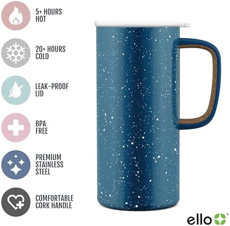 Avalon blue insulated stainless travel mug 18 oz — photo 3