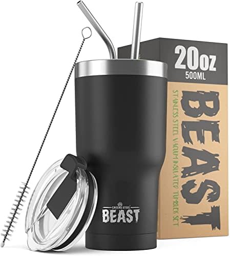 Matte black Beast travel tumbler 20 oz