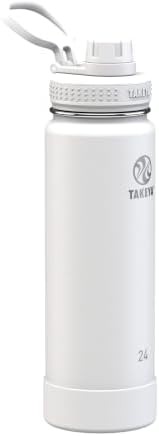 Arctic white insulated stainless steel water bottle