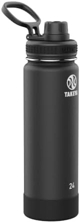 Onyx black stainless steel gym water bottle