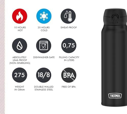 Black ultralight thermos flask 750ml — photo 5