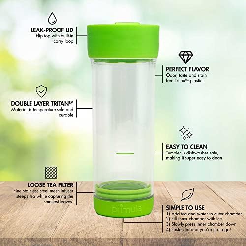 Green 16 oz iced tea infuser bottle — photo 3