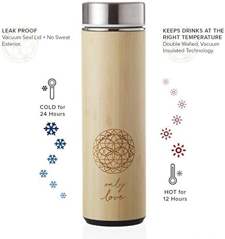 Insulated bamboo tea tumbler with infuser and sleeve — photo 5
