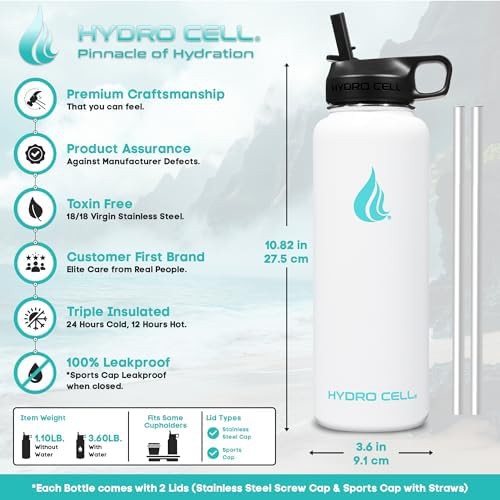 White Stainless Steel Vacuum Bottle 40 oz — photo 3