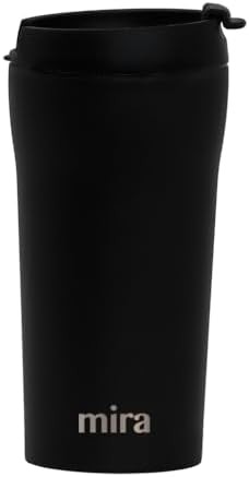 Black stainless steel travel mug 12 oz