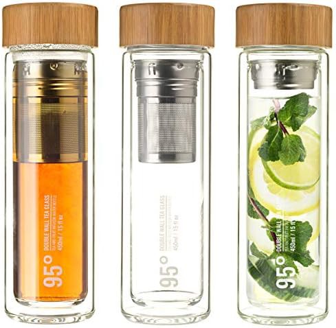 Double wall glass tea infuser bottle — photo 3