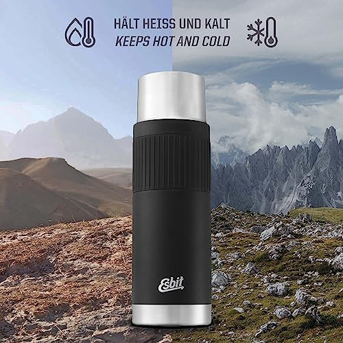 Black sculptor thermal flask with cuff — photo 4