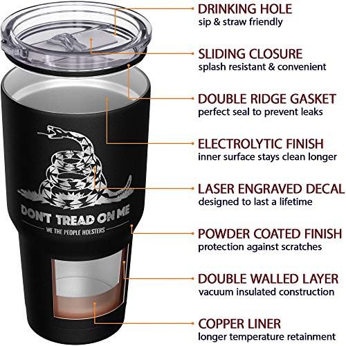 Gadsden flag insulated coffee travel mug — photo 5