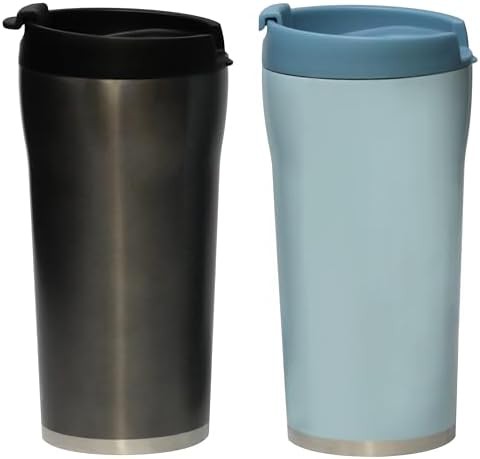 Satin and blue travel mug set