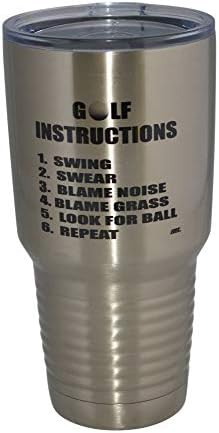 Funny golf instructions 30 oz travel tumbler