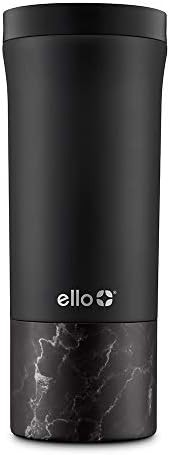 Black insulated stainless travel mug 16 oz