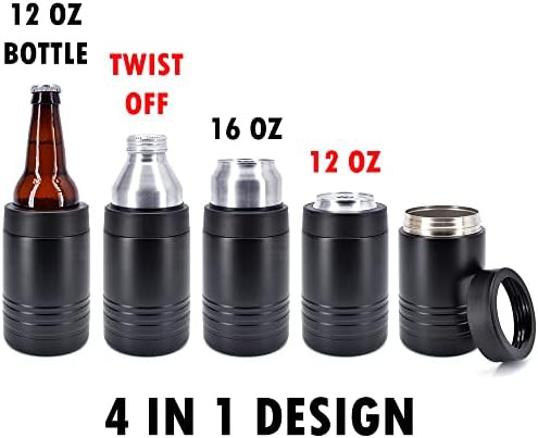 Black stainless steel 12 oz can cooler — photo 3
