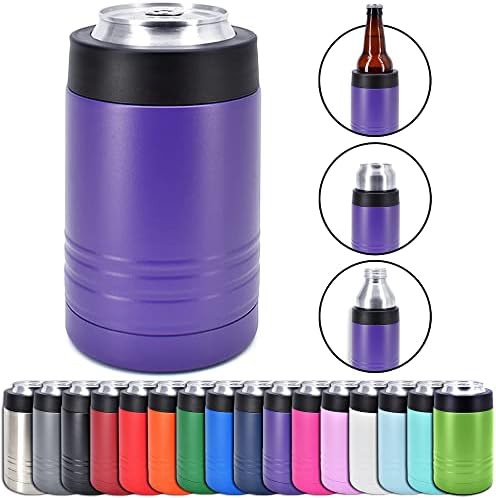 Purple stainless steel 12 oz can cooler
