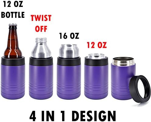 Purple stainless steel 12 oz can cooler — photo 3