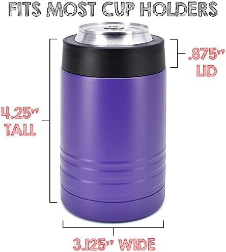 Purple stainless steel 12 oz can cooler — photo 5