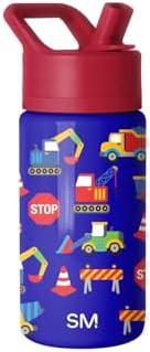 Construction pattern kids water bottle 14 oz