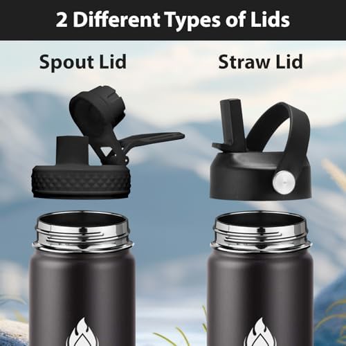 Black 24 oz Bottle with Straw Lid — photo 3