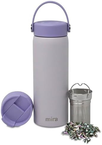 Heather gray tea infuser thermo with strainer