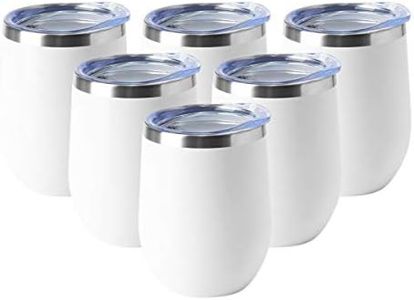 White travel wine tumbler 12 oz