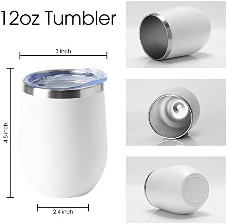 White travel wine tumbler 12 oz — photo 3