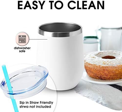 White travel wine tumbler 12 oz — photo 4