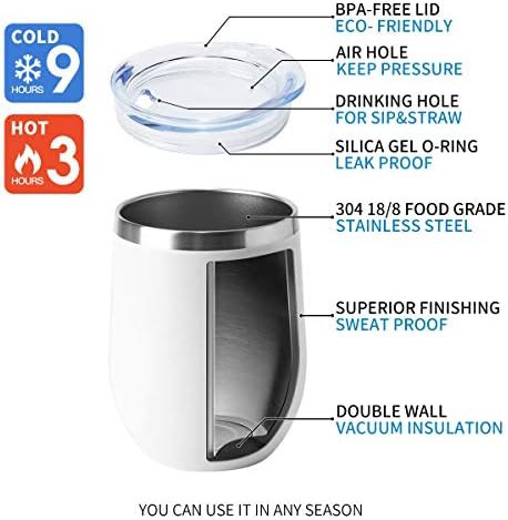 White travel wine tumbler 12 oz — photo 5