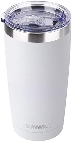 White powder coated 20 oz tumbler