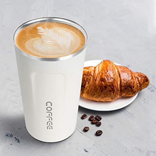 Matte white vacuum insulated coffee travel mug — photo 5
