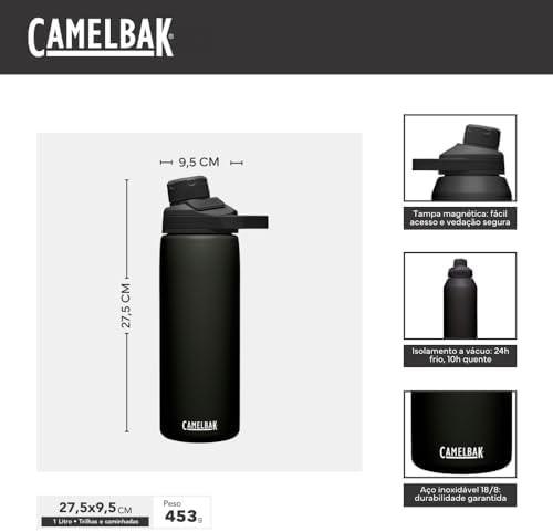 Black stainless steel sports bottle 32 oz — photo 3