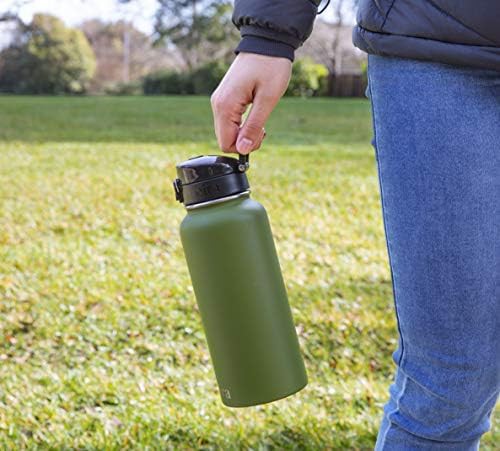Olive green sports bottle with quick-open spout — photo 4