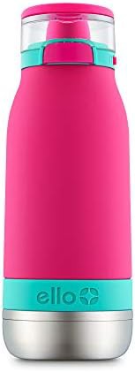 Tropical pink kids stainless straw bottle 14 oz