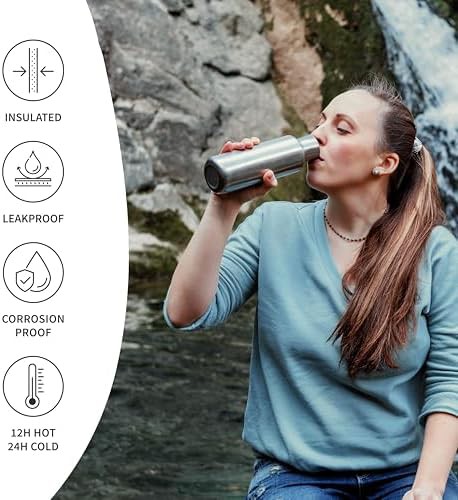 Natural Steel Insulated Bottle 16 oz — photo 3