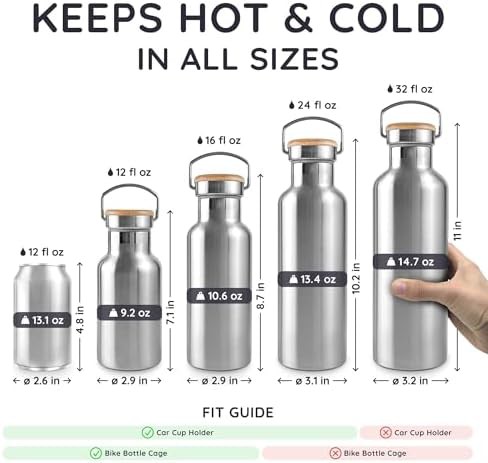 Natural Steel Insulated Bottle 16 oz — photo 5