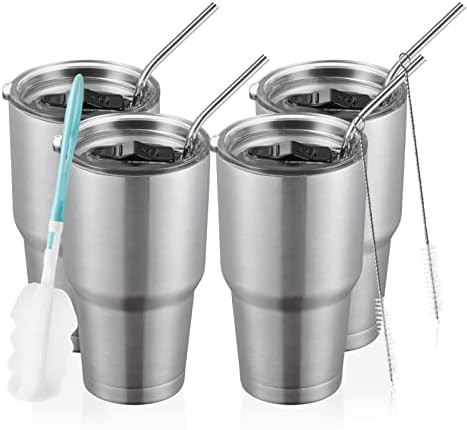 Silver stainless steel 30 oz tumbler