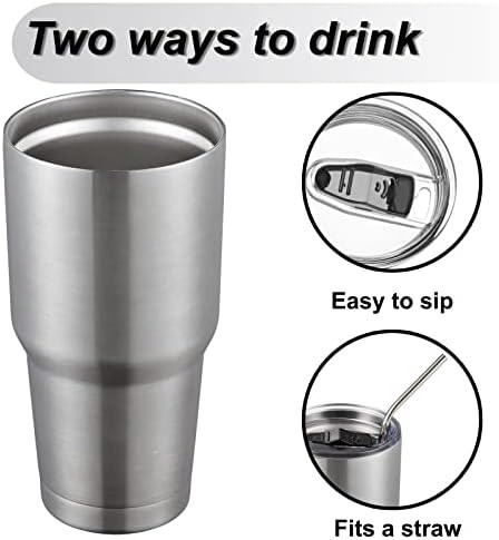 Silver stainless steel 30 oz tumbler — photo 3