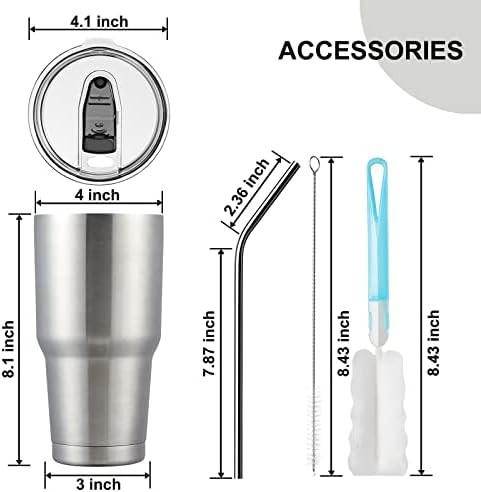 Silver stainless steel 30 oz tumbler — photo 4
