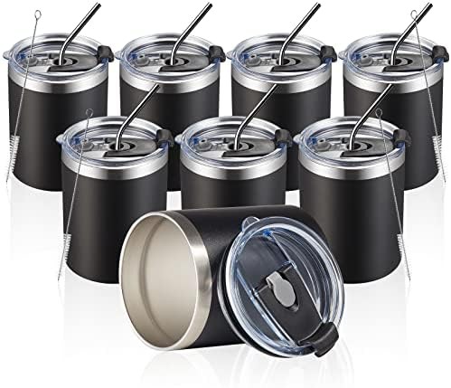 Black powder coated coffee mug 8 pack