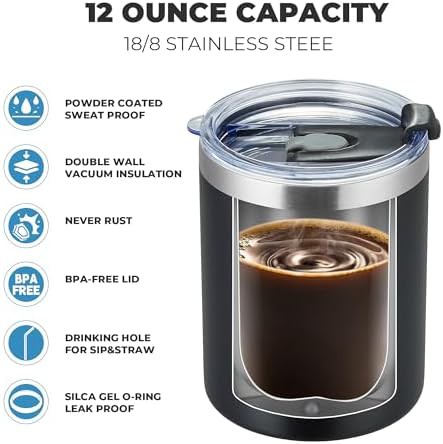 Black powder coated coffee mug 8 pack — photo 5