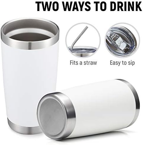 White insulated stainless steel tumbler four pack — photo 5