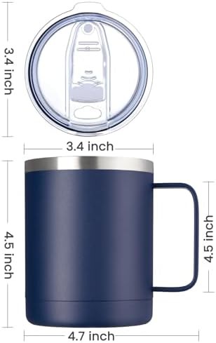 Navy blue insulated camping mug with handle — photo 4