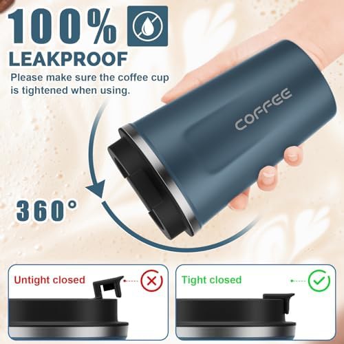Stainless steel 12 oz leakproof coffee mug — photo 4