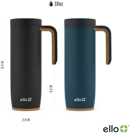 Poseidon blue insulated travel mug with handle — photo 4