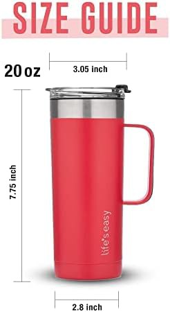 Red 20oz flip lid travel tumbler — photo 4