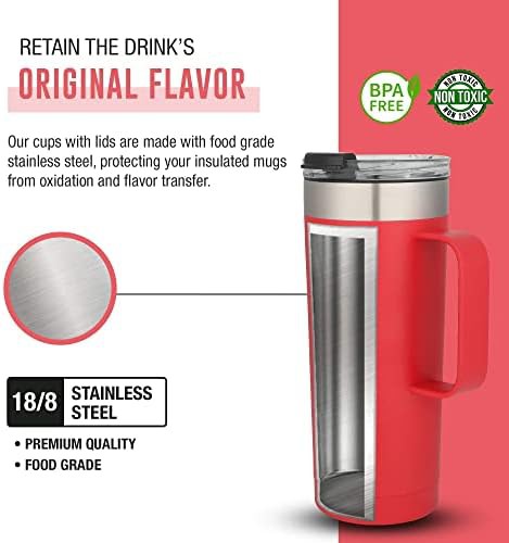 Red 20oz flip lid travel tumbler — photo 5